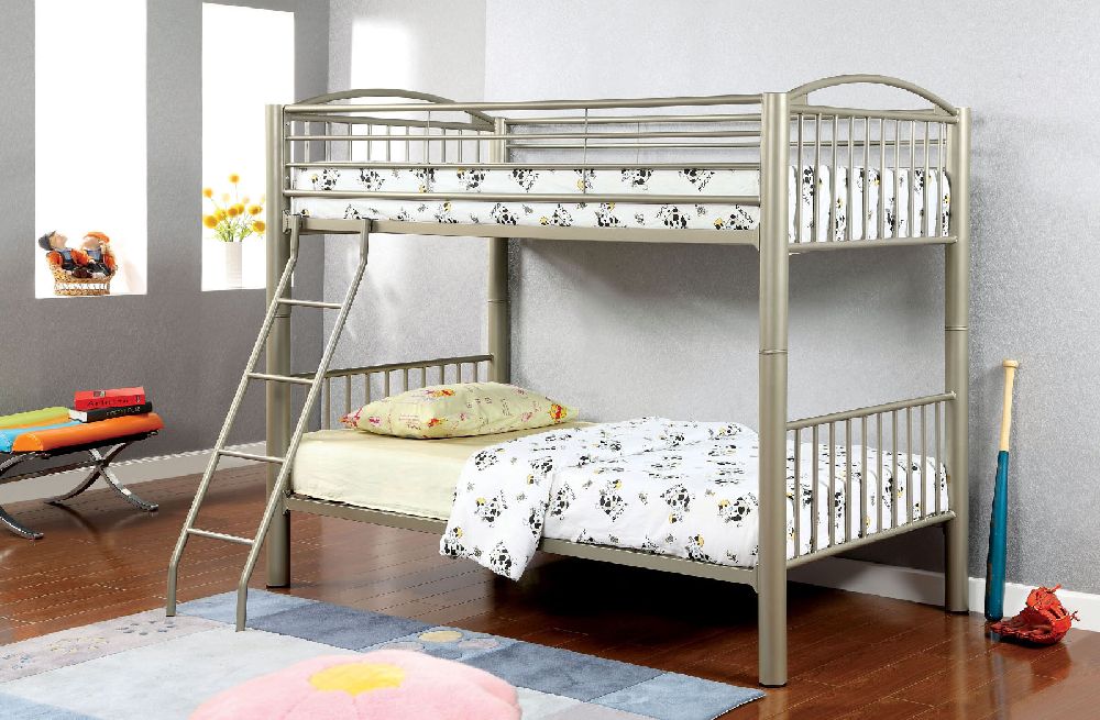 Bk1037t Metallic Gold Twin Bunkbed, Separable Twin Bunk Beds