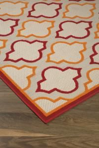 R402261 Jebediah Outdoor Morrocan Rug in Red and Orange