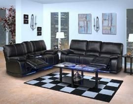 Electra Collection 20-382-MBK Black Reclining Sofa & Console Loveseat Set