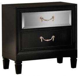 CLEARANCE 203122 Black Mirrored Night Stand