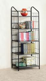 Peter Collection 2895 Small Black Metal Bookcase