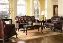 Venice Collection 500681 Wood Trimmed Sofa & Loveseat Set