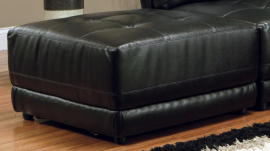 Black Bonded Leather Ottoman 500893 by Coaster