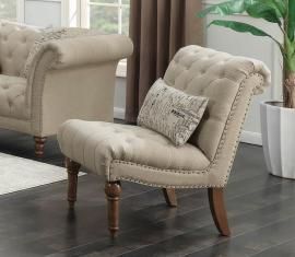 Josephine Collection by Coaster 508183 Oatmeal Linen Fabric Chair