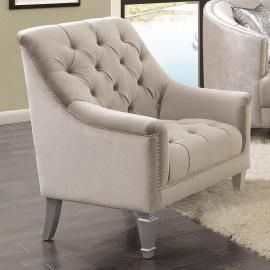 Avonlea Collection By Coaster 508463 Grey Velvet Chair