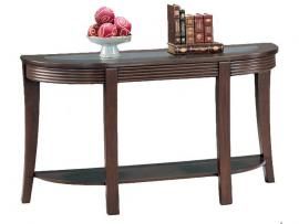 Coaster 5526 Cappuccino Glass Inlay Rounded Sofa Table
