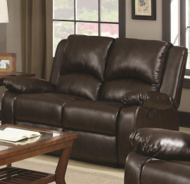 Boston Two-Tone Brown Motion Reclining Loveseat 600972 by Coaster