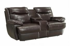 Macpherson by Coaster 601812P Espresso Top Grain leather Match Power Reclining Loveseat