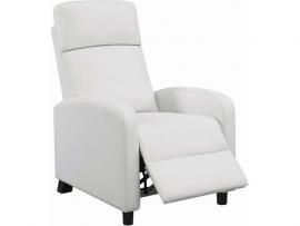 Amelia by Coaster 603181 White Leatherette Recliner