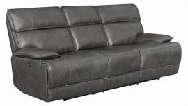 Stanford by Coaster 650221P Charcoal Top Grain leather Match Power Reclining Sofa