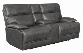 Stanford by Coaster 650222P Charcoal Top Grain leather Match Power Reclining Loveseat