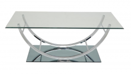 Coaster 704988 Chrome Finish with Tempered Glass Coffee Table