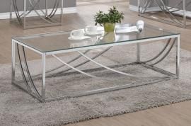Coaster 720498 Chrome Finish with Tempered Glass Coffee Table