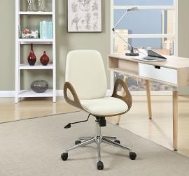 Ecru 800737 Mid Century Modern White & Walnut Office Chair