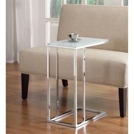 Snack Table 900250 Contemporary Frosted Glass Top & Chrome