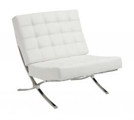 Barcelona 902183 White Chair Chrome Legs & Back