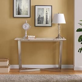 CK2753 Wrexham By Southern Enterprises Faux Marble Console Table - Contemporary Style