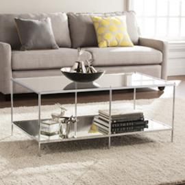 CK5000 Knox By Southern Enterprises Glam Mirrored Cocktail Table - Chrome