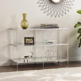CK5003 Knox By Southern Enterprises Glam Mirrored Console Table - Chrome