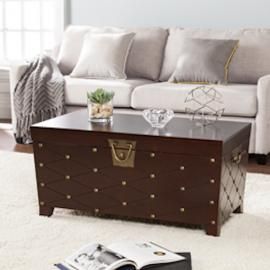 CK6224 Nailhead By Southern Enterprises Cocktail Table Trunk - Espresso