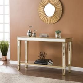 CK8123 Metz By Southern Enterprises Mirrored Console Table