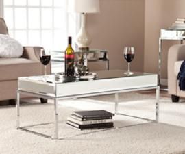 CK9270 Dana By Southern Enterprises Mirrored Cocktail Table