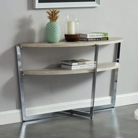 Madisyn White & Chrome Finish by Furniture of America CM4356S Sofa Table
