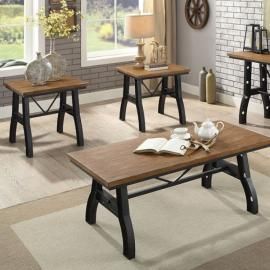 Kirstin by Furniture of America Rustic Oak CM4573-3PK Coffee Table