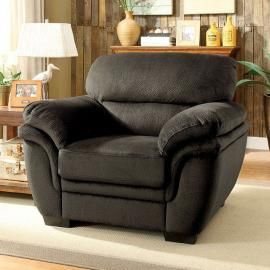 Jaya Dark Brown Padded Microfiber Fabric Chair CM6503DB-CH by Furniture of America