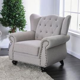 Ewloe Light Gray Fabric Chair CM6572GY-CH by Furniture of America