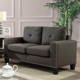 Attwell Gray Linen-Fabric loveseat CM6594-LV by Furniture of America
