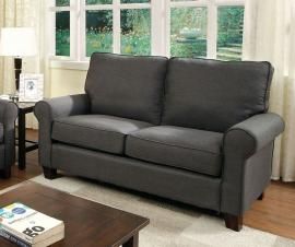 Hensel Gray Linen-Fabric Loveseat CM6760GY-LV by Furniture of America
