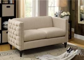 Emer Beige Linen-Fabric Loveseat CM6780BG-LV by Furniture of America