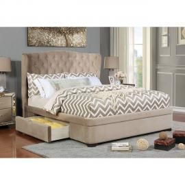 Aoifa Taupe Fabric King Bed CM7544EK by Furniture of America