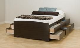 Espresso Tall Queen Platform Storage Bed (12-drawers) EBQ6212