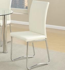 Poundex F1438 Contemporary White Finish Dining Chair Set of 2