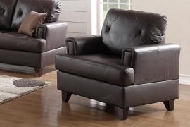 Brown Top Grain Leather Chair by Poundex F6879