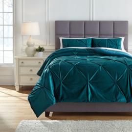 Meilyr Q778003 Ashley 3 pc Pintuck  Comforter Blue Spruce