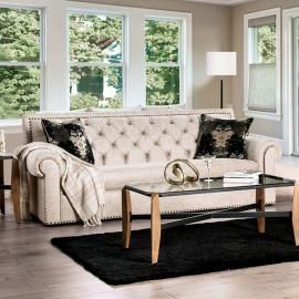 Parshall Beige Fabric Sofa SM2272-SF by Furniture of America