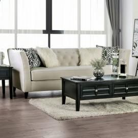 Monaghan Ivory Fabric Sofa SM2665-SF by Furniture of America