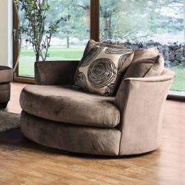 Bonaventura Brown Fabric Swivel Chair SM5142BR-CH by Furniture of America