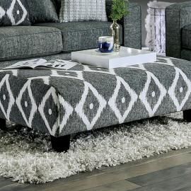 Bassie Gray Fabric Ottoman SM5156-OT by Furniture of America