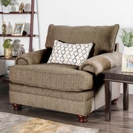 Augustina Light Brown Fabric Chair SM5164-CH by Furniture of America-13122