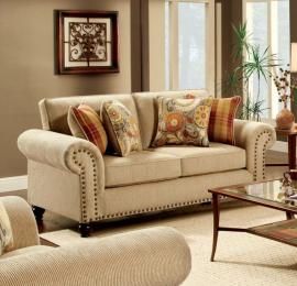 Calloway Tan Fabric Loveseat SM8110-LV by Furniture of America