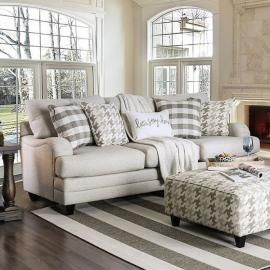 Christine Light Gray Linen-Like Fabric SM8280-SF Sofa by Furniture of America