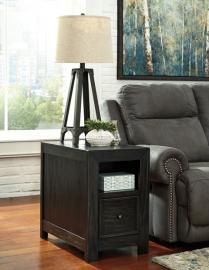 T752-7 Gavelston by Ashley Storage End Table In Rubbed Black