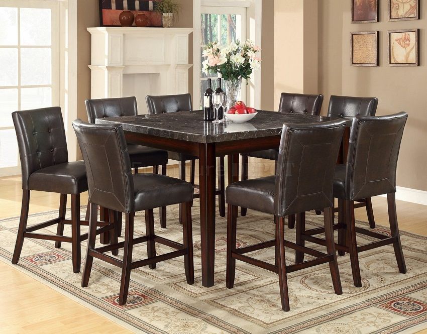 Marble Top Dining Table Set, Counter Height Marble Top Dining Table Set