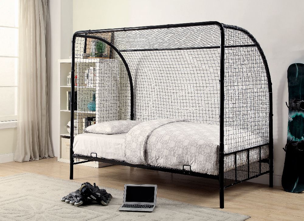 301067 Black Metal Twin Soccer Bed Frame, Soccer Bunk Beds