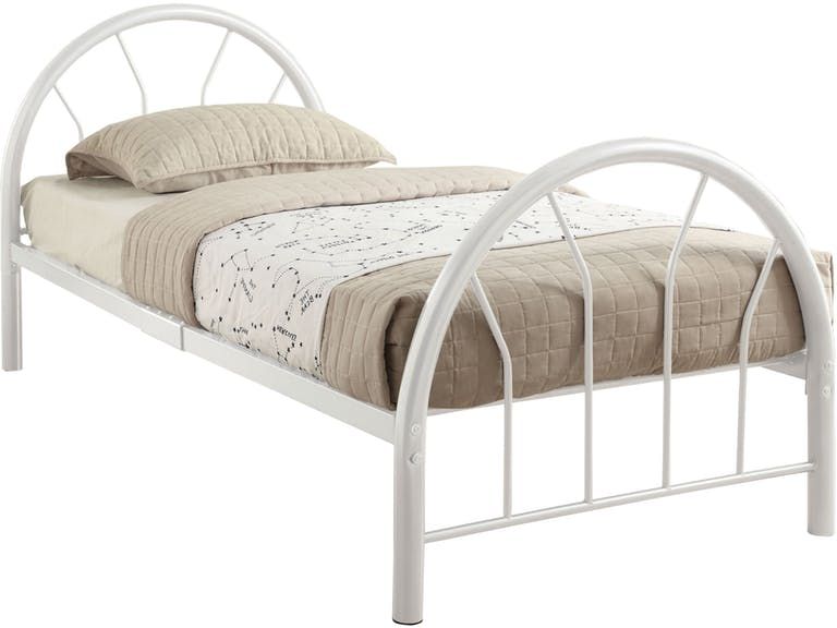 Acme 30450t Wh White Twin Bed Frame, White Metal Twin Bed