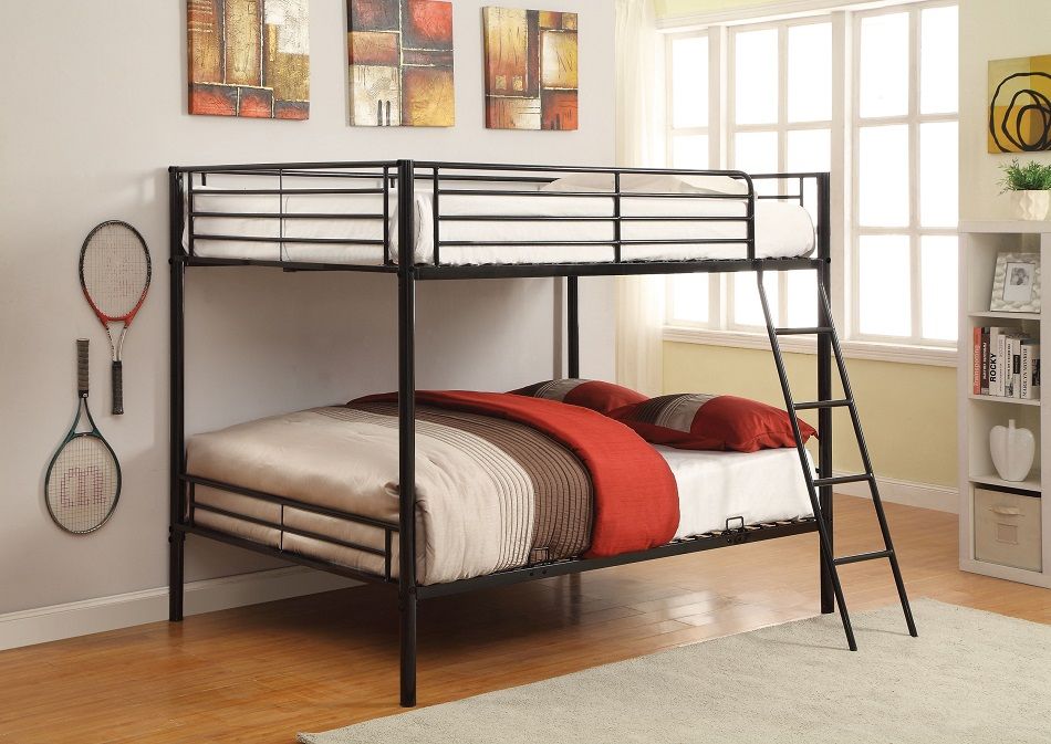 400033f Black Full Over Bunk Bed, Coaster Bunk Beds Full Over Bed